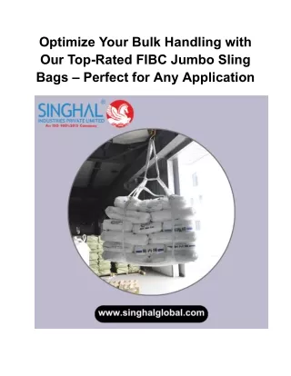 Simplify Bulk Handling with FIBC Jumbo Sling Bags
