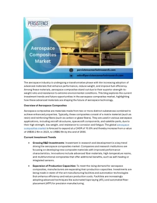 Aerospace Composites Market: Advances in Composite Materials & Their Application