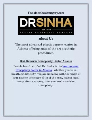 Revision Rhinoplasty Atlanta