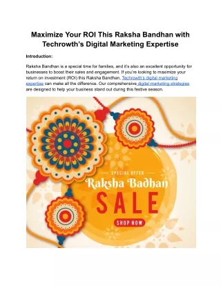 Maximize Your ROI with Techrowth Digital Marketing Expertise