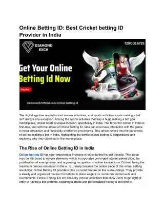 Online Betting ID_ Best Cricket betting ID Provider in India