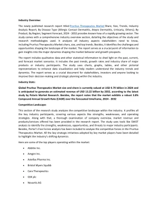 Pruritus Therapeutics Market