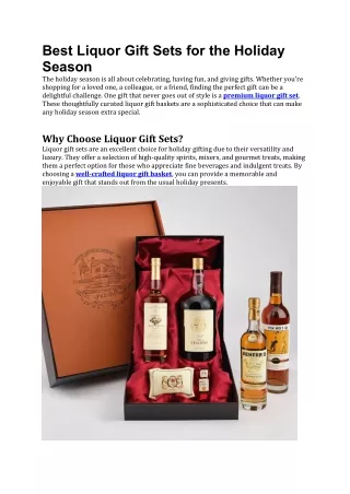 Best Liquor Gift Sets for the Holiday Season