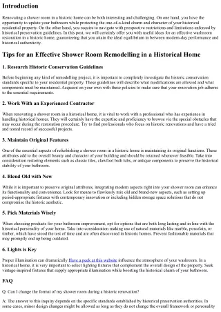 Tips for a Successful Restroom Restoration in a Historic Home