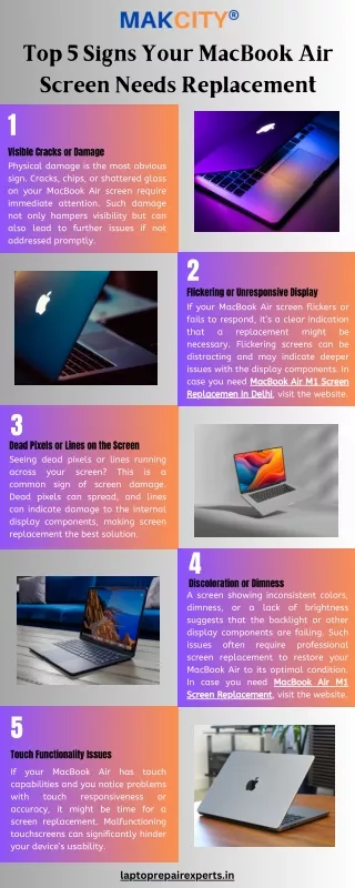Top 5 Signs Your MacBook Air Screen Needs Replacement infographic