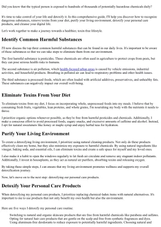 How to Detoxify Your Life: A Comprehensive Guide