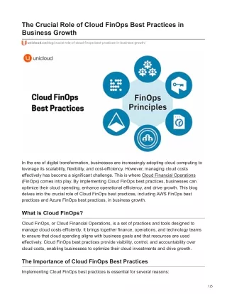 The Crucial Role of Cloud FinOps Best Practices in Business Growth