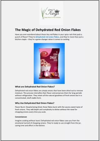 The Magic of Dehydrated Red Onion Flakes