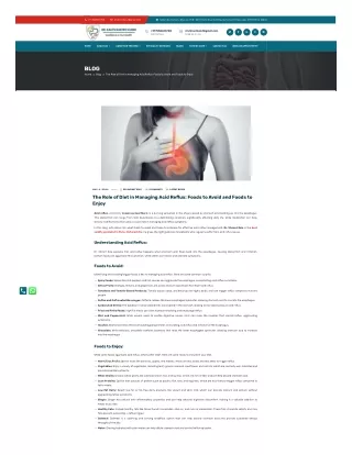 The Role of Diet in Managing Acid Reflux: Foods to Avoid and Foods to Enjoy- Dr.