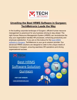 _Best HRMS Software in Gurgaon_ TechMetronix