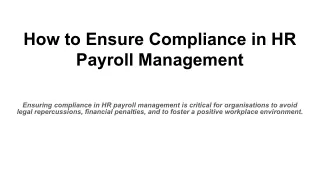 How to Ensure Compliance in HR Payroll Management