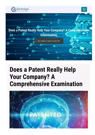 Does a Patent Really Help Your Company A Comprehensive Examination
