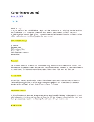 Career in Accounting