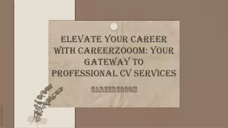 Elevate Your Career with Careerzooom Your Gateway to Professional CV Services