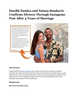 Hardik Pandya and Natasa Stankovic Confirms Divorce Through Instagram Post After 4 Years of Marriage