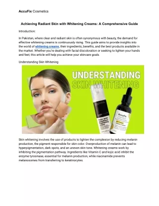 Achieving Radiant Skin with Whitening Creams_ A Comprehensive Guide