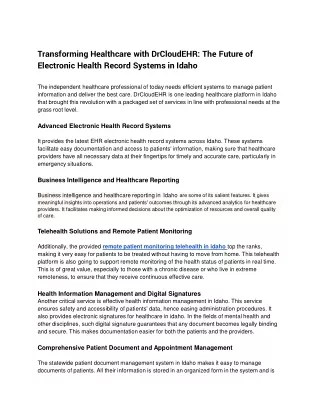 Transforming Healthcare with DrCloudEHR_ The Future of Electronic Health Record Systems in Idaho