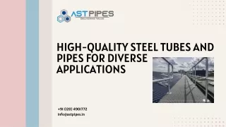 High-Quality Steel Tubes and Pipes for Diverse Applications