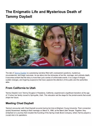 The Enigmatic Life and Mysterious Death of Tammy Daybell