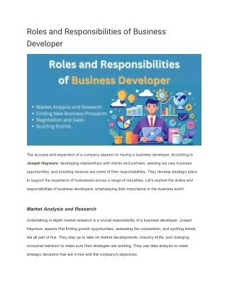 Business Developer Roles Explained