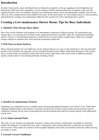 Developing a Low-maintenance Washroom: Tips for Busy People