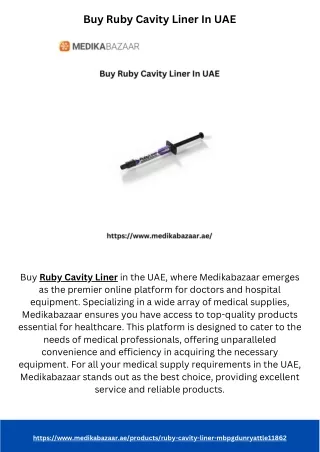 Buy Ruby Cavity Liner In UAE