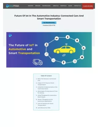 Future Of Iot In The Automotive Industry Connected Cars And Smart Transportation