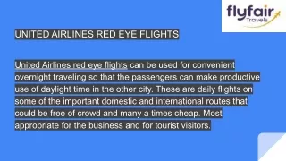 UNITED AIRLINES RED EYE FLIGHTS