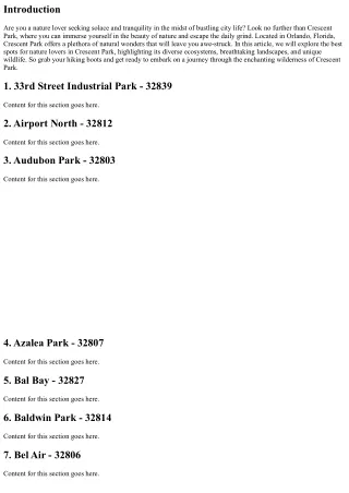 Greatest Spots for Nature Enthusiasts in Crescent Park