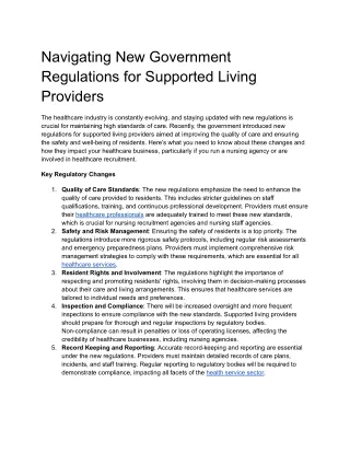 Navigating New Government Regulations for Supported Living Providers