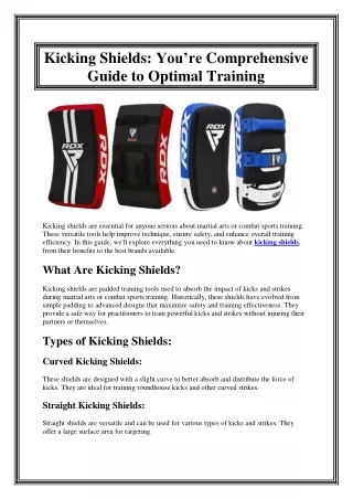 Kicking Shields You’re Comprehensive Guide to Optimal Training