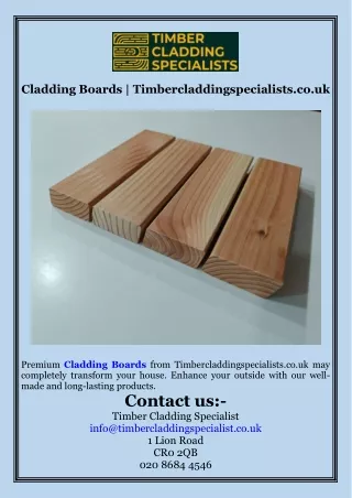 Cladding Boards  Timbercladdingspecialists.co.uk