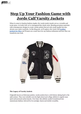 Step Up Your Fashion Game with Jorde Calf Varsity Jackets