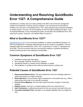 Understanding and Resolving QuickBooks Error 1327_ A Comprehensive Guide