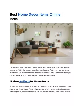 Best Home Decor Items Online in India