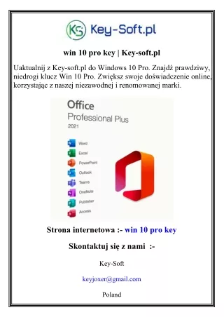 win 10 pro key   Key-soft.pl