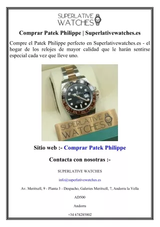 Comprar Patek Philippe   Superlativewatches.es
