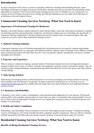 Commercial vs. Residential Cleaning Services Newberg: What You Need to Know