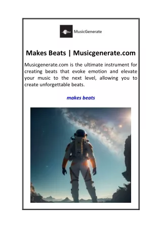 Makes Beats  Musicgenerate.com