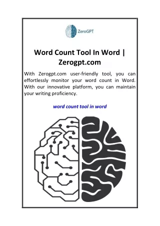 Word Count Tool In Word  Zerogpt.com