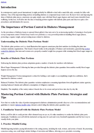 Mastering Portion Control with Diabetic Plate Portions