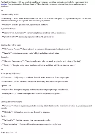 The Comprehensive Guide to AI Art and Related Topics