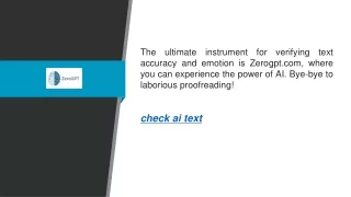 Check Ai Text  Zerogpt.com