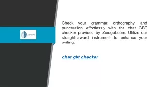 Chat Gbt Checker  Zerogpt.com