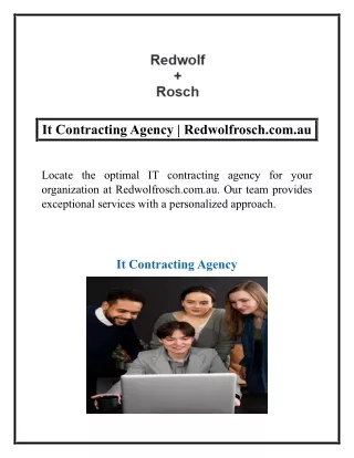 It Contracting Agency | Redwolfrosch.com.au
