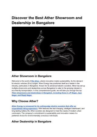 Discover the Best Ather Showroom and Dealership in Bangalore (1)