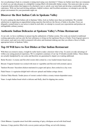 Love a Passionate Meal with Delectable Indian Delicacies at Our Restaurant