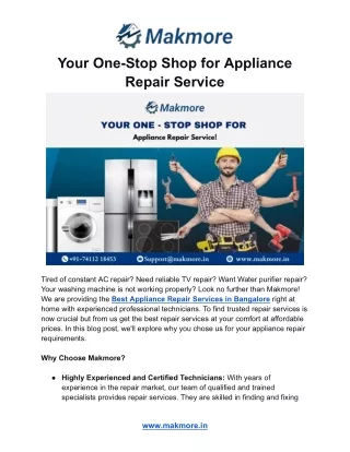 Your One-Stop Shop for Appliance Repair Service