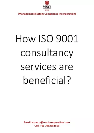 How ISO 9001 consultancy services are beneficial