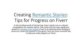 “Creating Romantic Stories: Tips for Progress on Fiverr”